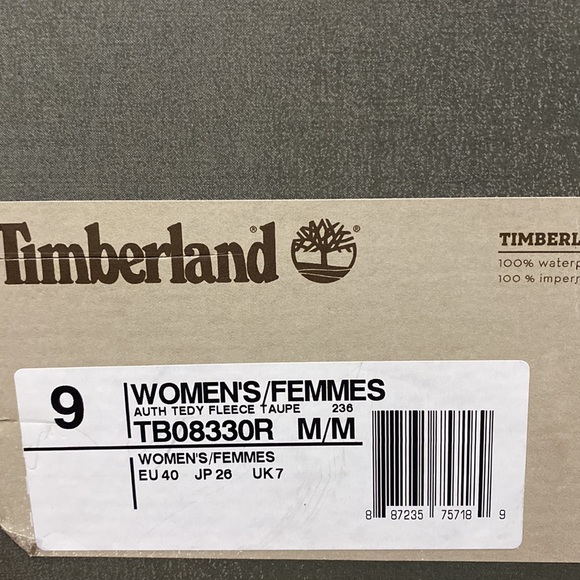 BNNW TIMBERLAND shearling lined waterproof 💦 winter boots size 9 - Picture 7 of 7